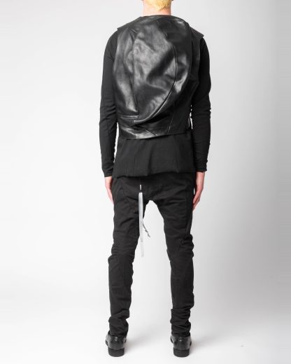 LEON EMANUEL BLANCK DIS M:W EGGBAG 01 Distortion Egg Backpack Rucksack horse leather black hide m 7