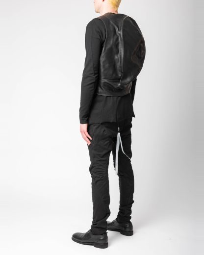 LEON EMANUEL BLANCK DIS M:W EGGBAG 01 Distortion Egg Backpack Rucksack horse leather black hide m 8