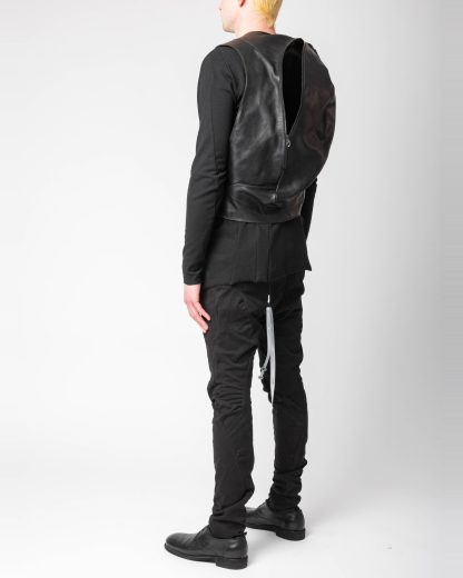 LEON EMANUEL BLANCK DIS M:W EGGBAG 01 Distortion Egg Backpack Rucksack horse leather black hide m 9