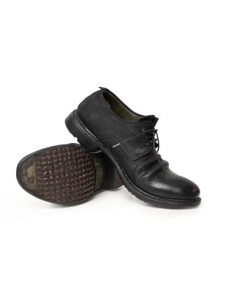 LAYER 0 1.5 H7 Men Derby Shoe Herren Schuh goodyear rubber sole horse cordovan rev black hide m 1