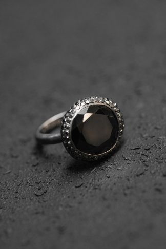 ROSA MARIA BASKAR R ST DIA BLK 2R BLK SPL Ring Jewellery Jewelry Schmuck 925 Sterling Silver Black Diamonds Black Spinal hide m 1