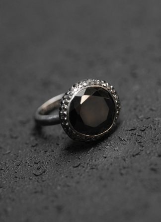 ROSA MARIA BASKAR R ST DIA BLK 2R BLK SPL Ring Jewellery Jewelry Schmuck 925 Sterling Silver Black Diamonds Black Spinal hide m 1