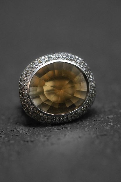 ROSA MARIA VERONE R V S ST DIA CO 3R BQTZ Ring Jewellery Jewelry Schmuck 925 Sterling Silver Cognac Diamonds Beer Quartz hide m 1