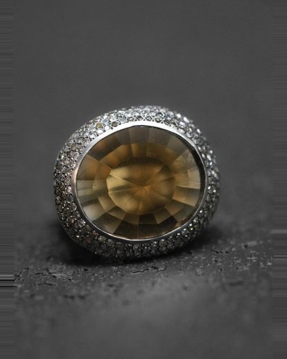 ROSA MARIA VERONE R V S ST DIA CO 3R BQTZ Ring Jewellery Jewelry Schmuck 925 Sterling Silver Cognac Diamonds Beer Quartz hide m 1