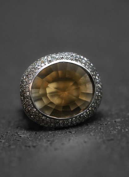 ROSA MARIA VERONE R V S ST DIA CO 3R BQTZ Ring Jewellery Jewelry Schmuck 925 Sterling Silver Cognac Diamonds Beer Quartz hide m 1