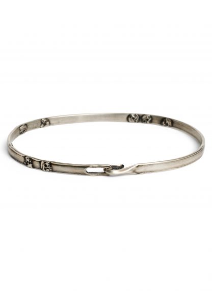 WERKSTATT MUNCHEN M2640 bangle hook skull bracelet armband 925 sterling silver hide m 12