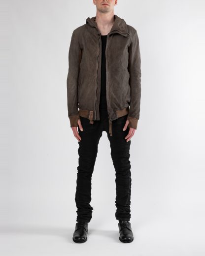 BORIS BIDJAN SABERI ZIPPER22.1 FMM20053 men kangaroo leather jacket herren leder jacke carbon grey hide m 3