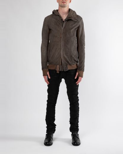 BORIS BIDJAN SABERI ZIPPER22.1 FMM20053 men kangaroo leather jacket herren leder jacke carbon grey hide m 4
