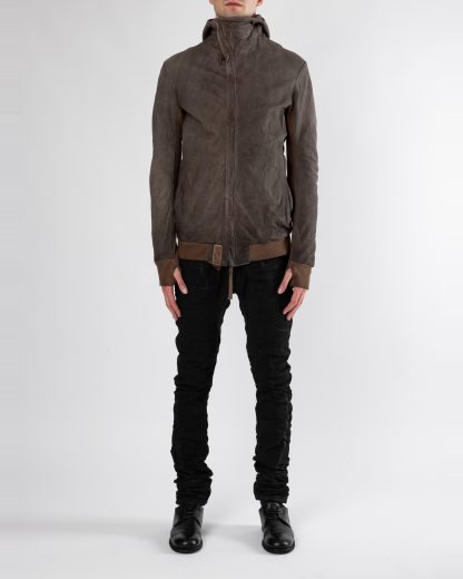 BORIS BIDJAN SABERI ZIPPER22.1 FMM20053 men kangaroo leather jacket herren leder jacke carbon grey hide m 5