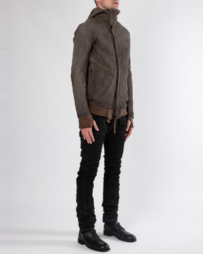 BORIS BIDJAN SABERI ZIPPER22.1 FMM20053 men kangaroo leather jacket herren leder jacke carbon grey hide m 6