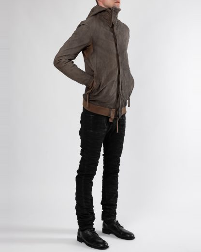 BORIS BIDJAN SABERI ZIPPER22.1 FMM20053 men kangaroo leather jacket herren leder jacke carbon grey hide m 7