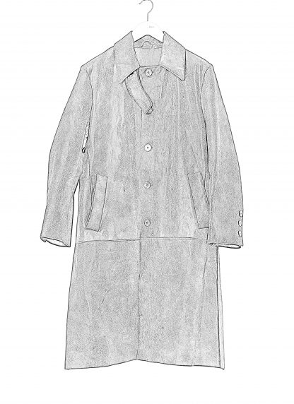 KANG MW:C 011 LEA AVRESI Men Oversize Leather Coat Herren Jacke Mantel Jacket horse off black hide m 2