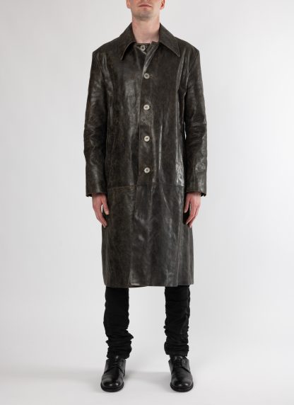KANG MW:C 011 LEA AVRESI Men Oversize Leather Coat Herren Jacke Mantel Jacket horse off black hide m 3