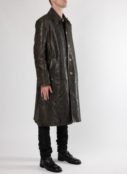 KANG MW:C 011 LEA AVRESI Men Oversize Leather Coat Herren Jacke Mantel Jacket horse off black hide m 4