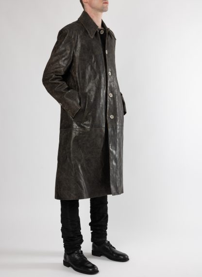 KANG MW:C 011 LEA AVRESI Men Oversize Leather Coat Herren Jacke Mantel Jacket horse off black hide m 5