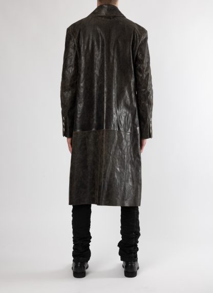 KANG MW:C 011 LEA AVRESI Men Oversize Leather Coat Herren Jacke Mantel Jacket horse off black hide m 7