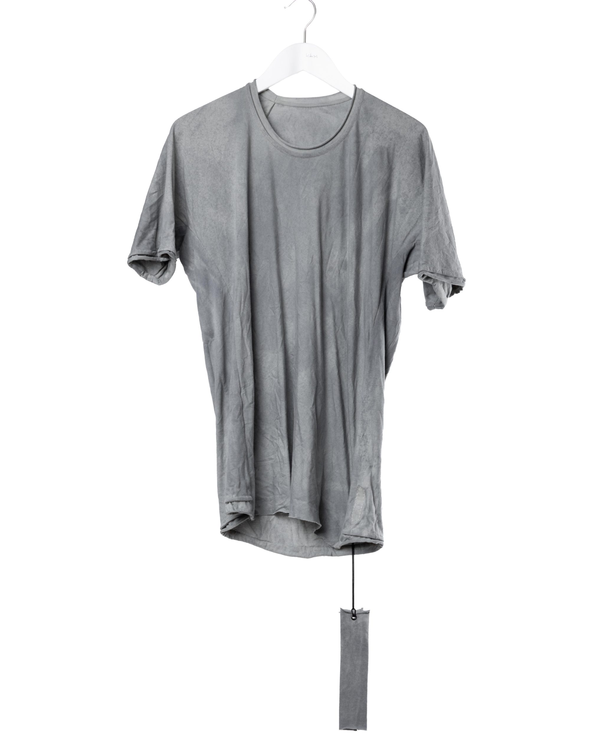 hide-m | LAYER-0 Men Short Sleeve T-Shirt 75, light grey cotton