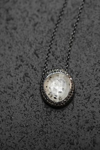 ROSA MARIA PE 103H ST DIA BLK RQTZ DOTS Necklace Jewellery Jewelry Schmuck 925 Sterling Silver Black Diamonds Black Rutilated Dots hide m 1