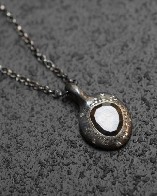 ROSA MARIA PE 13CH BIG ST DIA IG SP SQTZ Necklace Jewellery Jewelry Schmuck 925 Sterling Silver Icy Grey Diamonds Smoky Quartz hide m 1