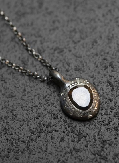 ROSA MARIA PE 13CH BIG ST DIA IG SP SQTZ Necklace Jewellery Jewelry Schmuck 925 Sterling Silver Icy Grey Diamonds Smoky Quartz hide m 1