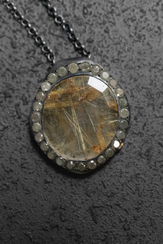 ROSA MARIA PE OLYMPE A V S ST DIA IY 1G GLD RQTZ Necklace Jewellery Jewelry Schmuck 925 Sterling Silver Icy Yellow Diamonds Golden Rutilated Quartz hide m 1