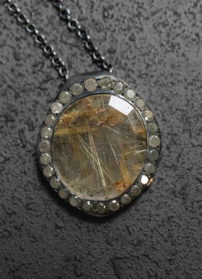 ROSA MARIA PE OLYMPE A V S ST DIA IY 1G GLD RQTZ Necklace Jewellery Jewelry Schmuck 925 Sterling Silver Icy Yellow Diamonds Golden Rutilated Quartz hide m 1