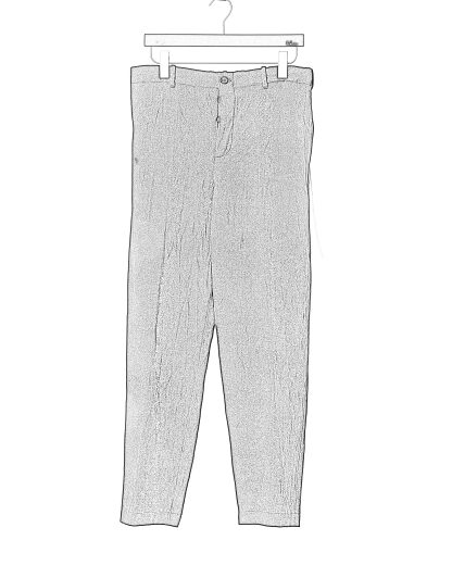 FORME D’EXPRESSION HP036 LGOB Men Slim Pullon Pants Herren Hose Trousers wool ramie black hide m 2