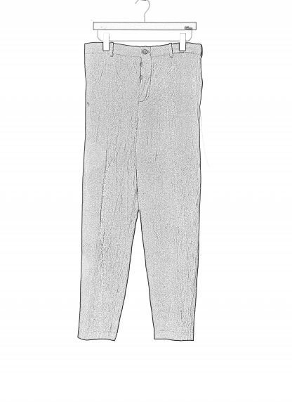 FORME D’EXPRESSION HP036 LGOB Men Slim Pullon Pants Herren Hose Trousers wool ramie black hide m 2