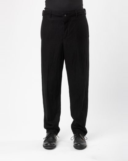 FORME D’EXPRESSION HP036 LGOB Men Slim Pullon Pants Herren Hose Trousers wool ramie black hide m 3
