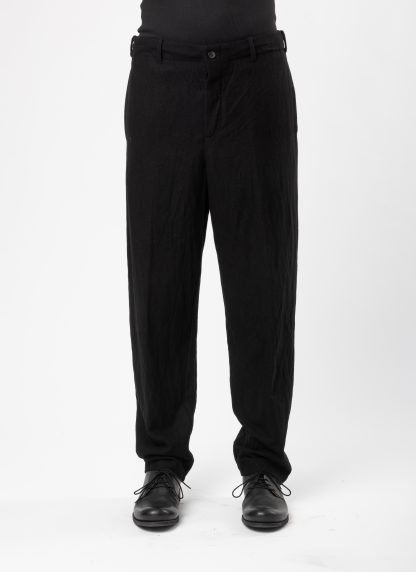 FORME D’EXPRESSION HP036 LGOB Men Slim Pullon Pants Herren Hose Trousers wool ramie black hide m 3