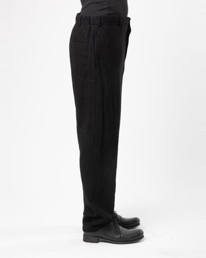FORME D’EXPRESSION HP036 LGOB Men Slim Pullon Pants Herren Hose Trousers wool ramie black hide m 4