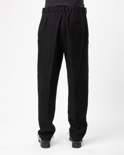 FORME D’EXPRESSION HP036 LGOB Men Slim Pullon Pants Herren Hose Trousers wool ramie black hide m 5