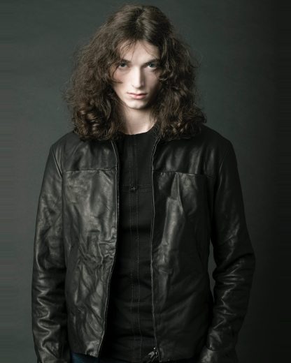 hide-m | m.a+ Zipped Trucker Jacket J250Z, black cow leather