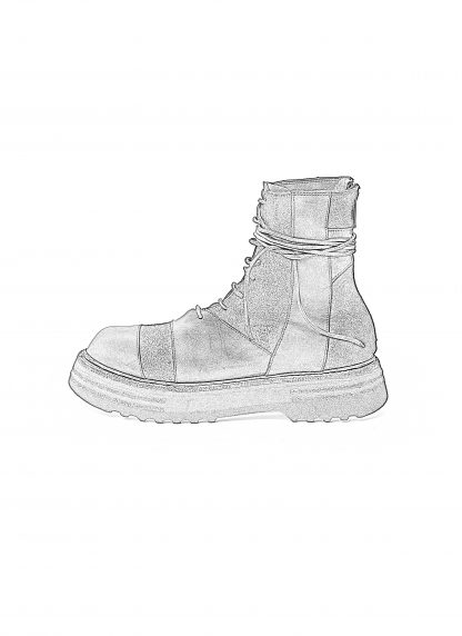 GUIDI 525VPW Men Laced Up Patchwork Boot Shoe Herren Schuh Stiefel vibram sole horse leather black hide m 2