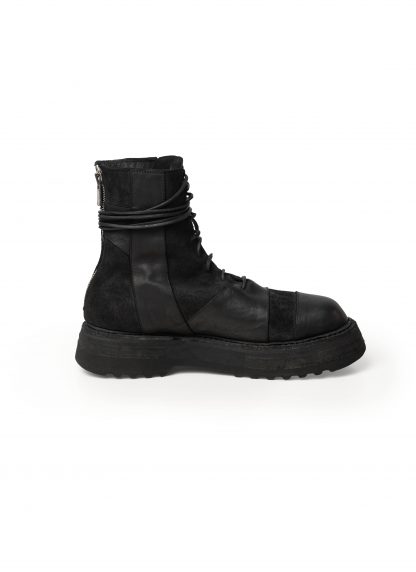 GUIDI 525VPW Men Laced Up Patchwork Boot Shoe Herren Schuh Stiefel vibram sole horse leather black hide m 3