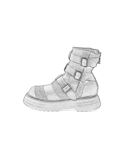 GUIDI 526VPW Women Belt Buckles Patchwork Boot Shoe Damen Female Schuh Stiefel vibram sole horse leather black hide m 2