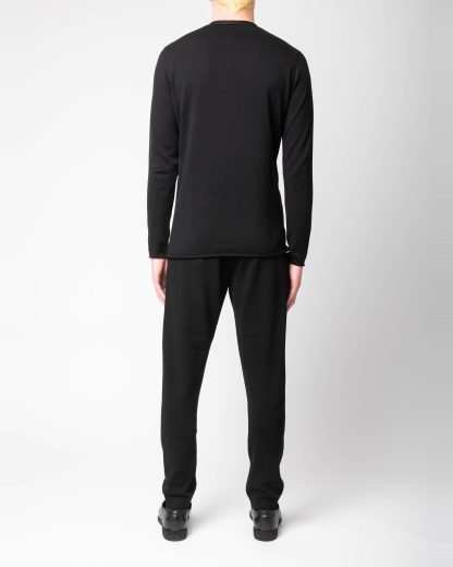 LABEL UNDER CONSTURCTION 39YSW35 ZER3 BK Men Primary Sweater Herren Pulli Pullover cotton black hide m 5