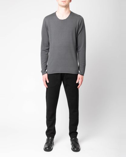 LABEL UNDER CONSTURCTION 39YSW35 ZER3 MG Men Primary Sweater Herren Pulli Pullover cotton medium grey hide m 3
