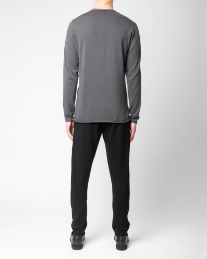 LABEL UNDER CONSTURCTION 39YSW35 ZER3 MG Men Primary Sweater Herren Pulli Pullover cotton medium grey hide m 5