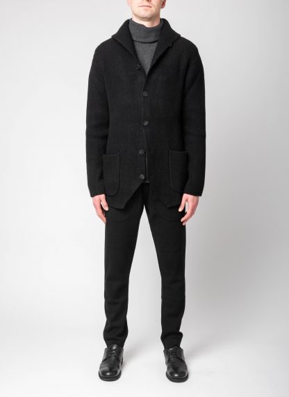 LABEL UNDER CONSTURCTION 44YJC220 CAN2SHE1 BK Men Scarf Collar Blazer Jacket Herren Jacke wool black hide m 4