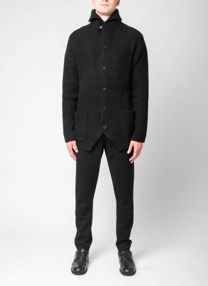 LABEL UNDER CONSTURCTION 44YJC220 CAN2SHE1 BK Men Scarf Collar Blazer Jacket Herren Jacke wool black hide m 5