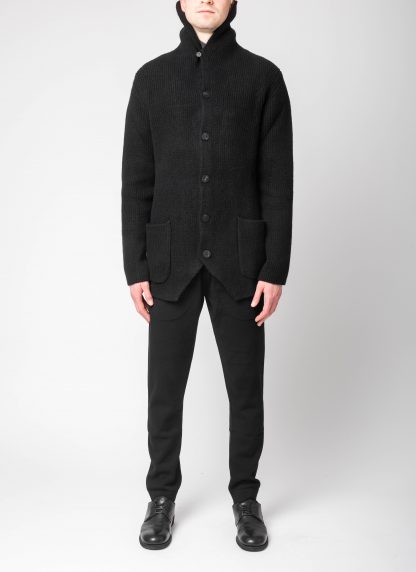 LABEL UNDER CONSTURCTION 44YJC220 CAN2SHE1 BK Men Scarf Collar Blazer Jacket Herren Jacke wool black hide m 6