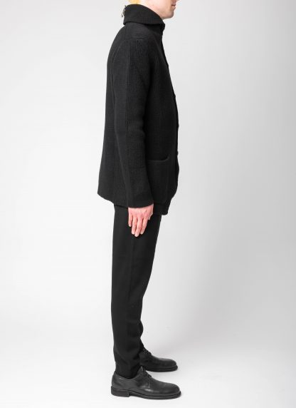 LABEL UNDER CONSTURCTION 44YJC220 CAN2SHE1 BK Men Scarf Collar Blazer Jacket Herren Jacke wool black hide m 8