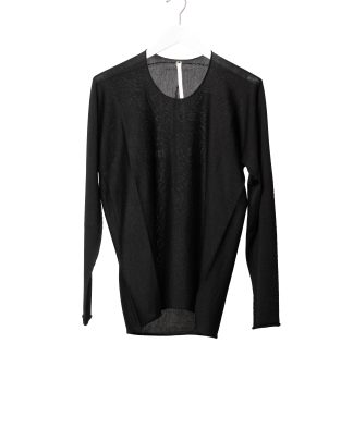 LABEL UNDER CONSTURCTION 44YSW197 GOL1 BK Men Crew Neck Arched Shoulder Sweater Herren Pulli Pullover cashmere silk black hide m 11