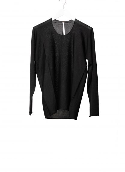 LABEL UNDER CONSTURCTION 44YSW197 GOL1 BK Men Crew Neck Arched Shoulder Sweater Herren Pulli Pullover cashmere silk black hide m 11