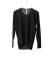 LABEL UNDER CONSTURCTION 44YSW197 GOL1 BK Men Crew Neck Arched Shoulder Sweater Herren Pulli Pullover cashmere silk black hide m 11