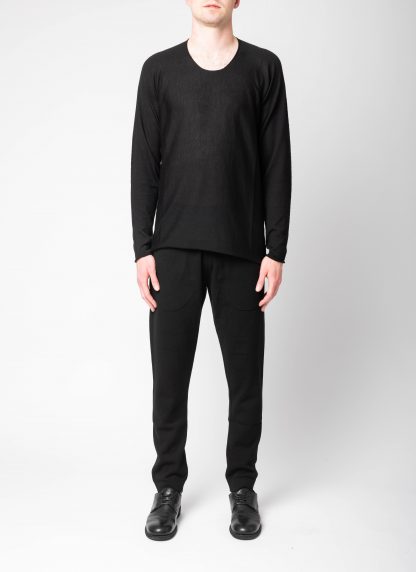 LABEL UNDER CONSTURCTION 44YSW197 GOL1 BK Men Crew Neck Arched Shoulder Sweater Herren Pulli Pullover cashmere silk black hide m 33