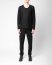 LABEL UNDER CONSTURCTION 44YSW197 GOL1 BK Men Crew Neck Arched Shoulder Sweater Herren Pulli Pullover cashmere silk black hide m 33