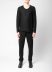 LABEL UNDER CONSTURCTION 44YSW197 GOL1 BK Men Crew Neck Arched Shoulder Sweater Herren Pulli Pullover cashmere silk black hide m 33