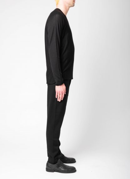 LABEL UNDER CONSTURCTION 44YSW197 GOL1 BK Men Crew Neck Arched Shoulder Sweater Herren Pulli Pullover cashmere silk black hide m 44
